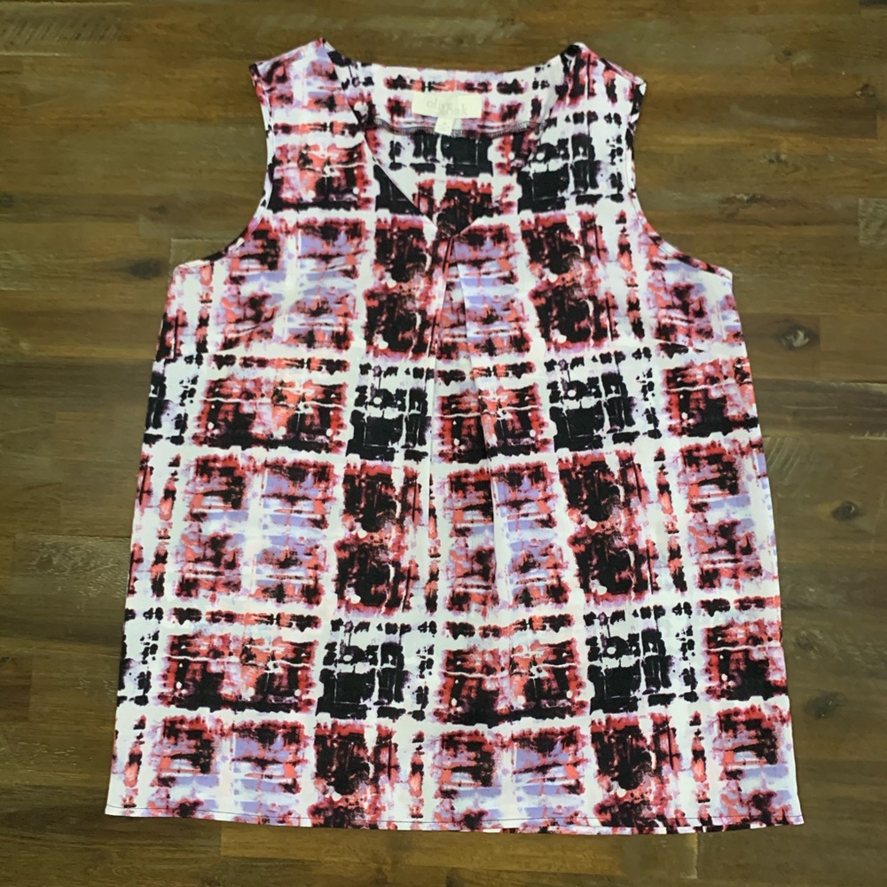 ✅ Olive & Oak career wear dressy tank top. Loose fit. Super fun bright print